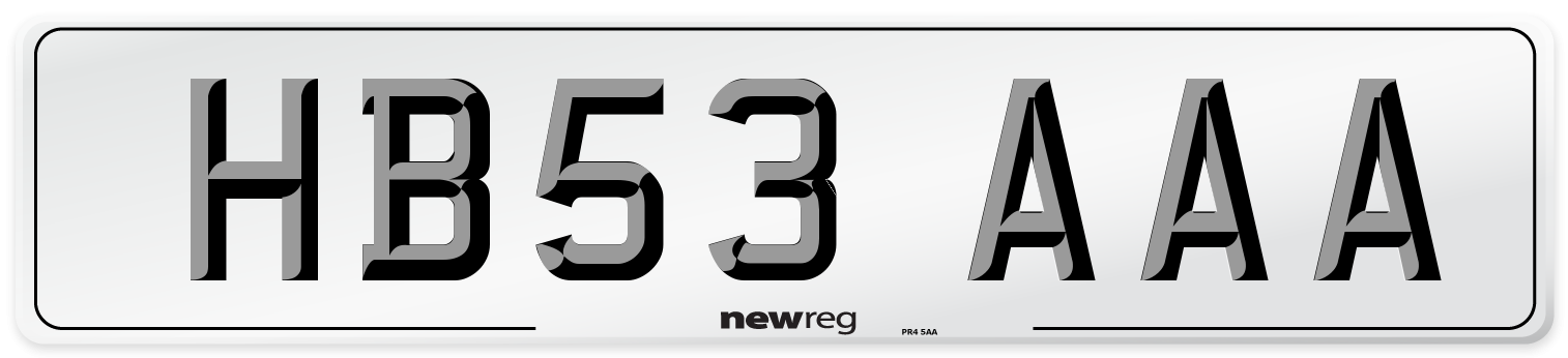HB53 AAA Number Plate from New Reg
